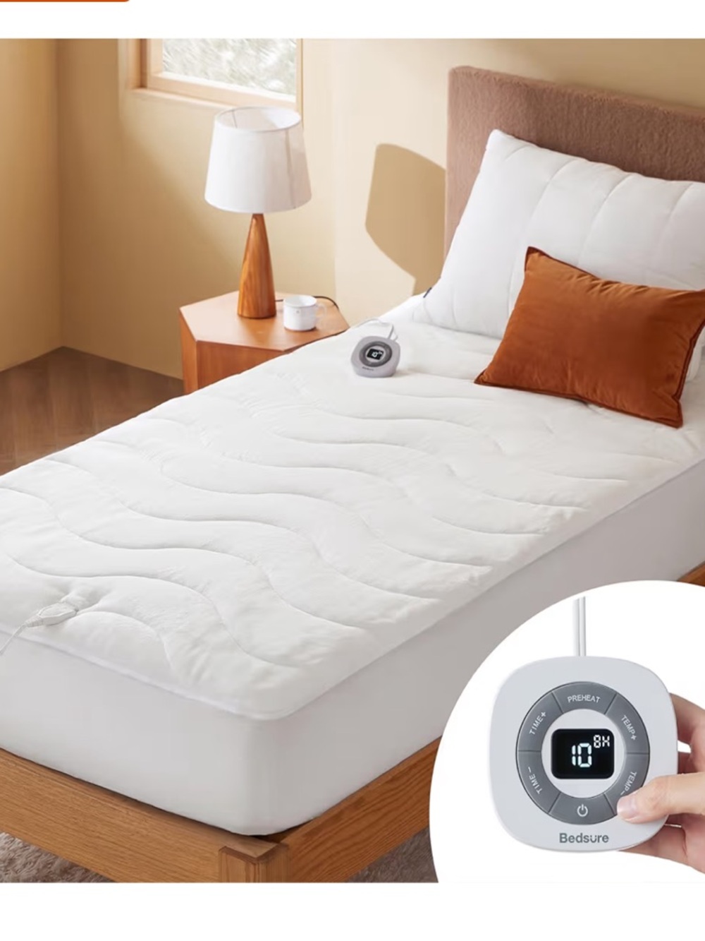 Heated Mattress Pad White Size TWIN XL